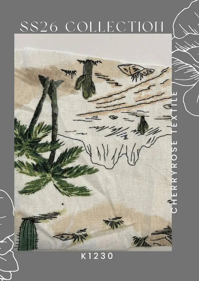 Coded fabric quality from the Cherryrose Textile SS26 catalogue