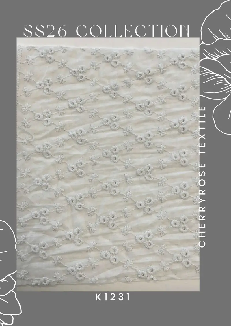 Coded fabric quality from the Cherryrose Textile SS26 catalogue