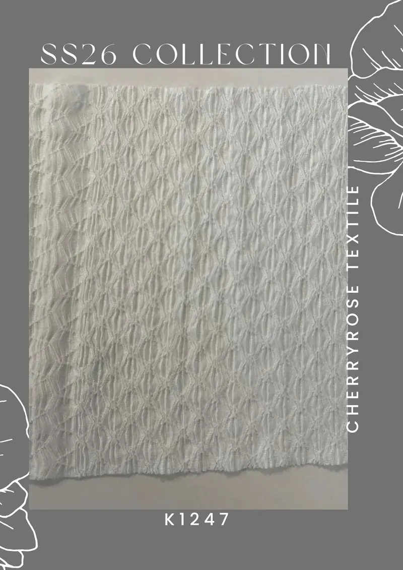 Coded fabric quality from the Cherryrose Textile SS26 catalogue